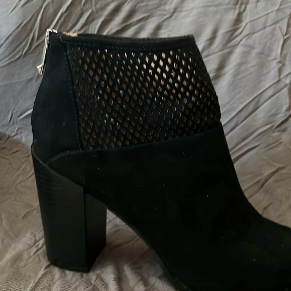 Black Report Booties Open Toe Size 9.5 Women’s - image 7